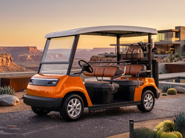 Sunset Orange GA300 Golf Cart
